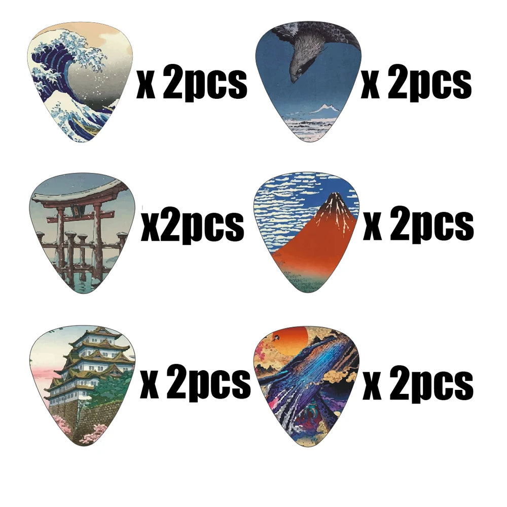 New 12pcs/set  Guitar Picks -  Japanese Culture Style Theme Painting