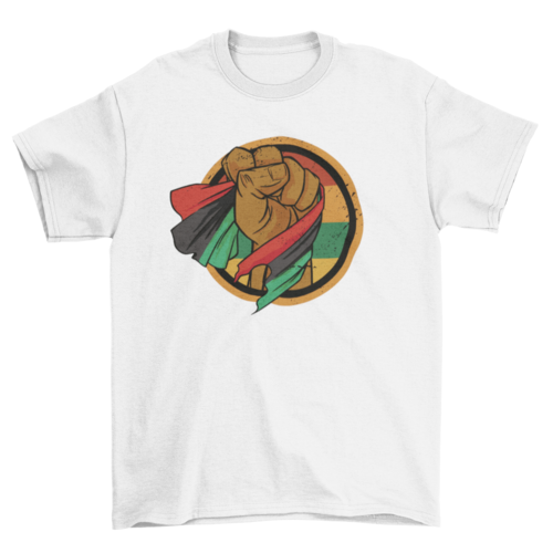 Amazing Hand Fist Holding lifting Africa African flag Culture t-shirt