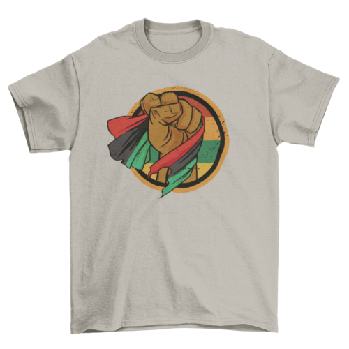 Amazing Hand Fist Holding lifting Africa African flag Culture t-shirt
