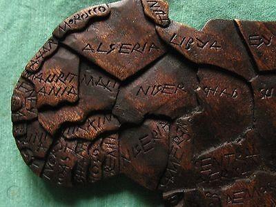Wooden Map of Africa with countries